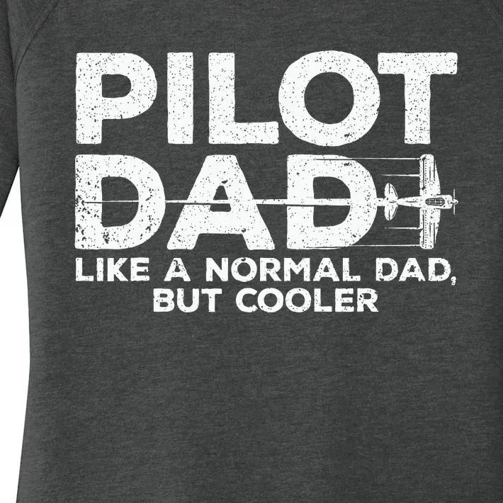 Funny Pilot Art For Dad Men Aviation Airplane Aircraft Pilot Women's Perfect Tri Tunic Long Sleeve Shirt