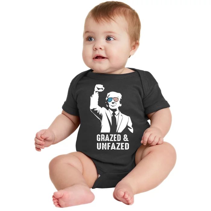 Fist Pump American Patriot Grazed And Unfazed Baby Bodysuit