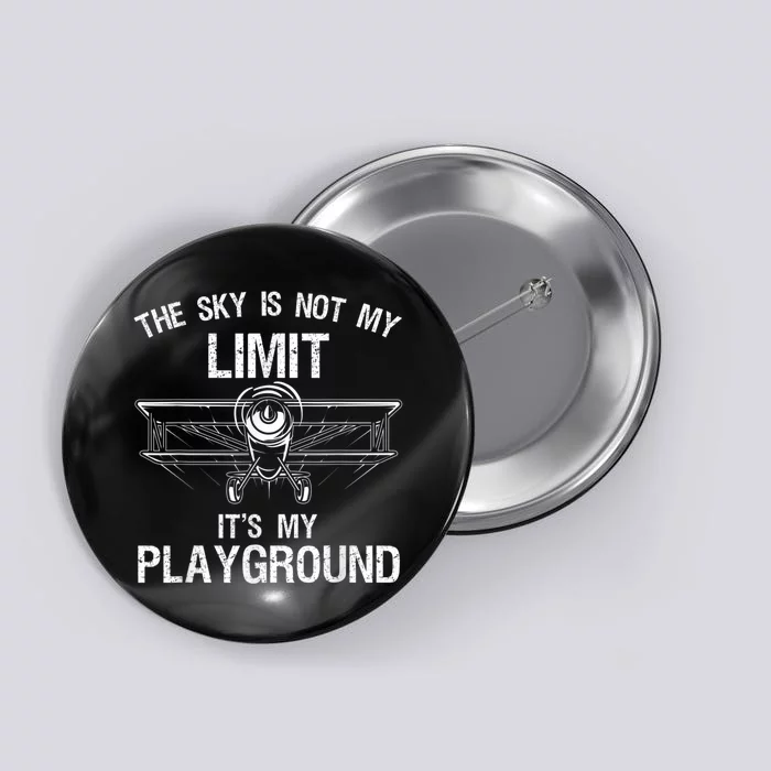 Funny Pilot Art For Men Women Airplane Pilot Aviation Button