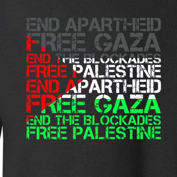 Free Palestine Arabic Palestine Gaza Jerusalem Support Flag Toddler Sweatshirt