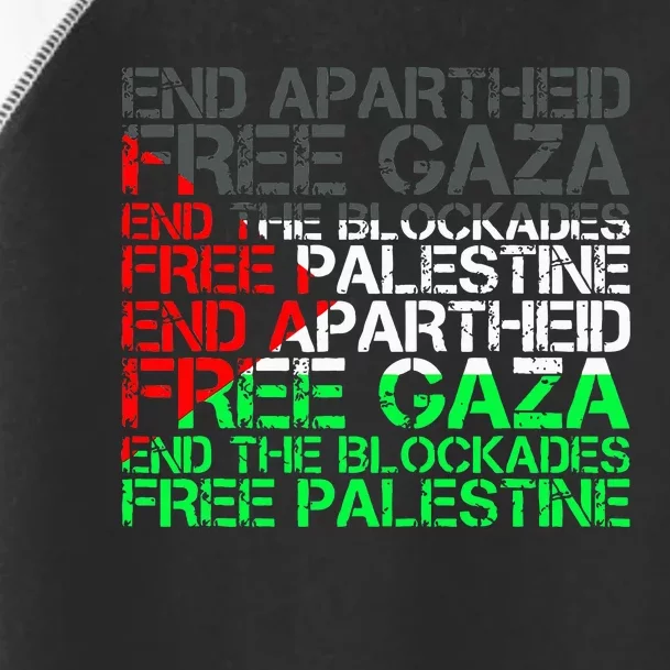 Free Palestine Arabic Palestine Gaza Jerusalem Support Flag Toddler Fine Jersey T-Shirt