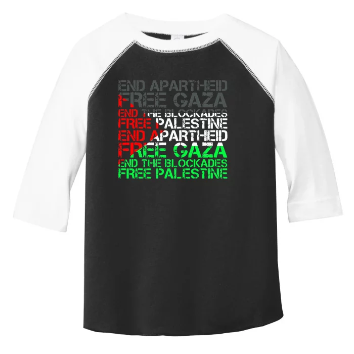 Free Palestine Arabic Palestine Gaza Jerusalem Support Flag Toddler Fine Jersey T-Shirt