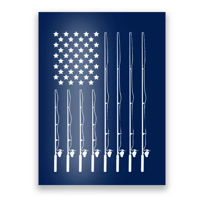 Fishing Pole American Flag Patriotic Outdoorsman Poster