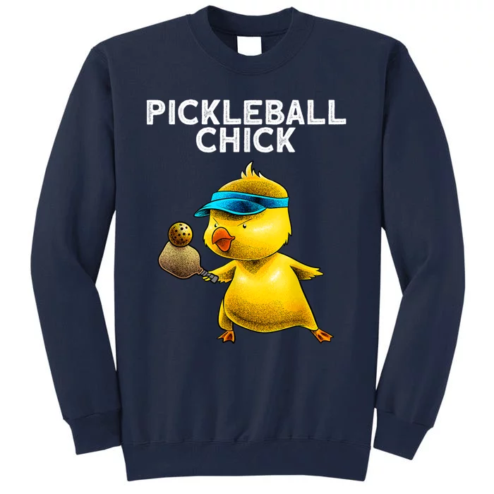 Funny Pickleball Art For Women Paddle Sport Chick Lover Tall Sweatshirt