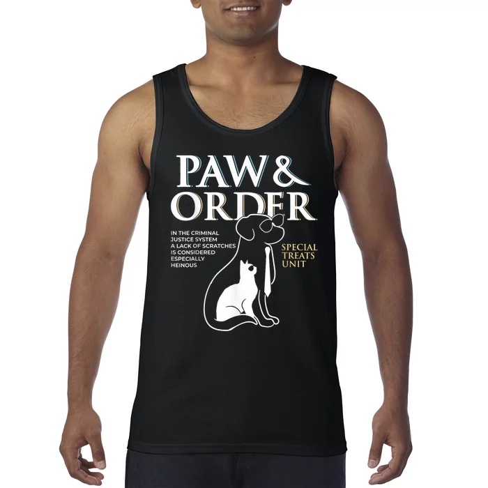 Funny Paw And Order Special Treats Unit Training Dog And Cat Tank Top