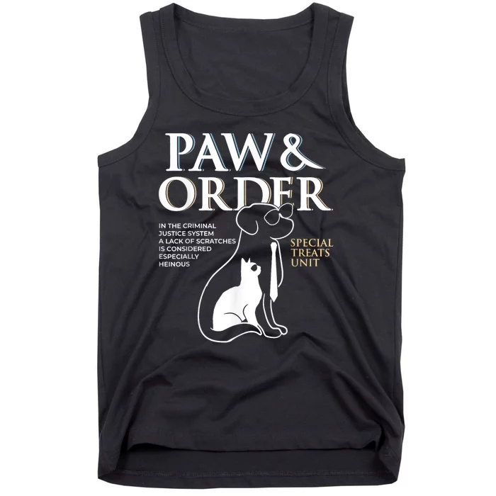 Funny Paw And Order Special Treats Unit Training Dog And Cat Tank Top