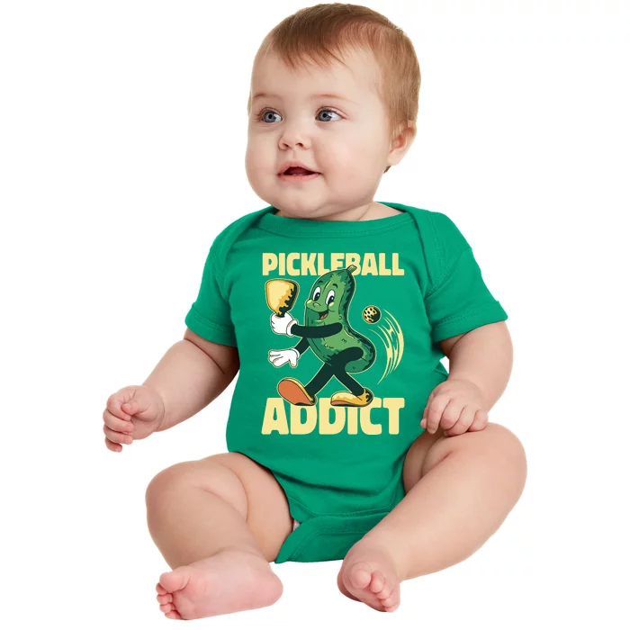 Funny Pickleball Addict Baby Bodysuit