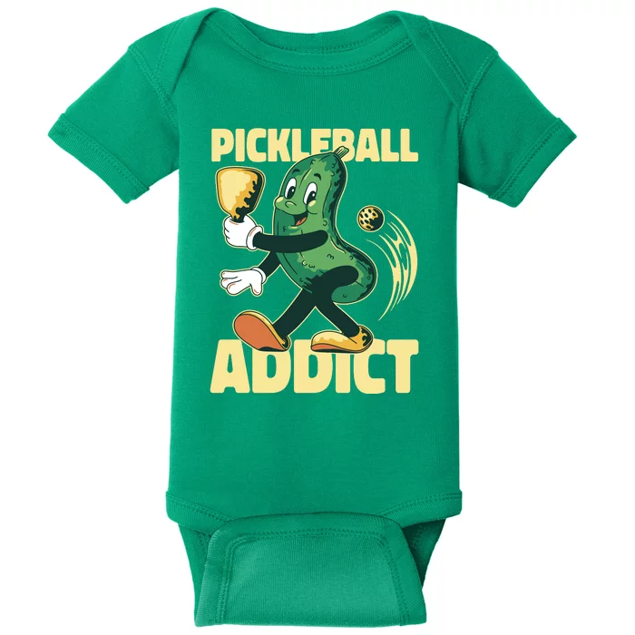 Funny Pickleball Addict Baby Bodysuit