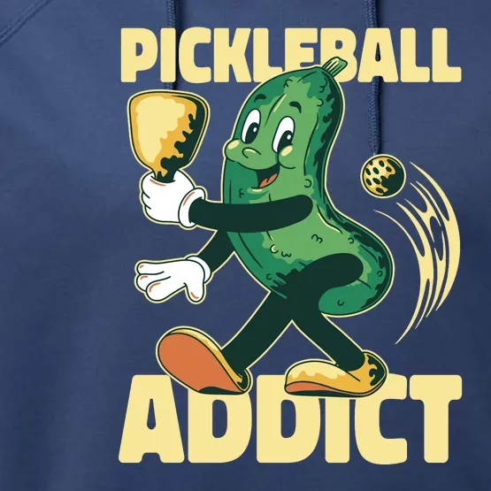 Funny Pickleball Addict Performance Fleece Hoodie