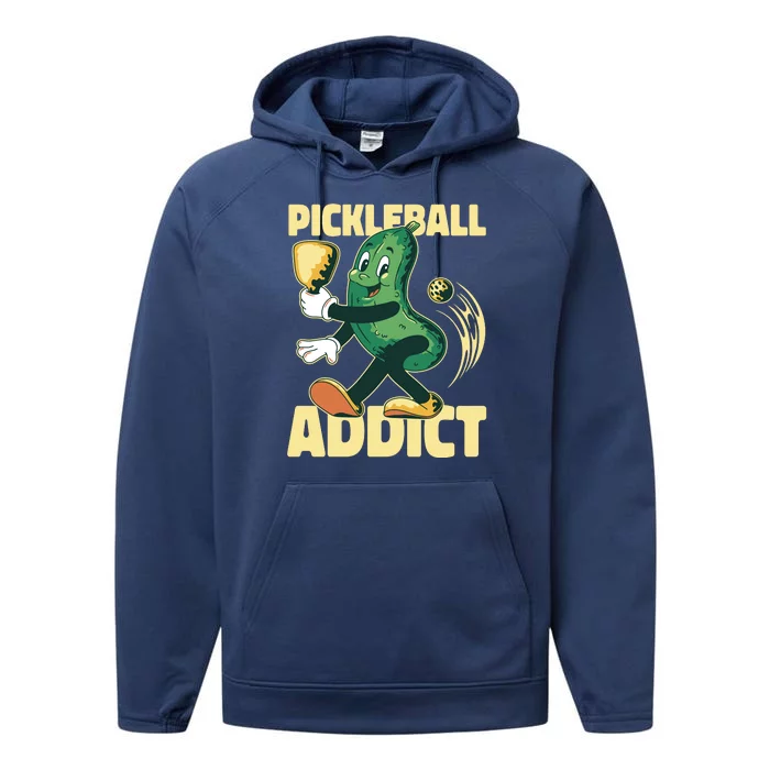 Funny Pickleball Addict Performance Fleece Hoodie