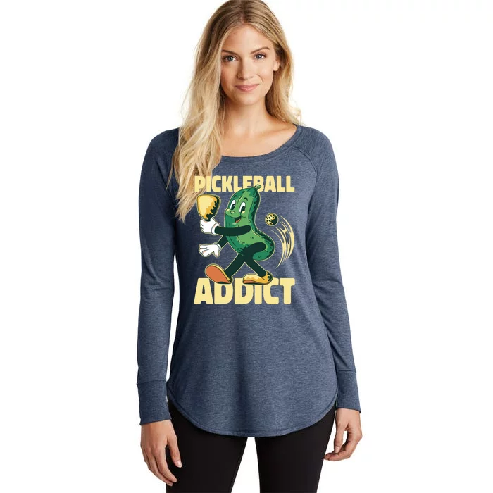 Funny Pickleball Addict Women's Perfect Tri Tunic Long Sleeve Shirt