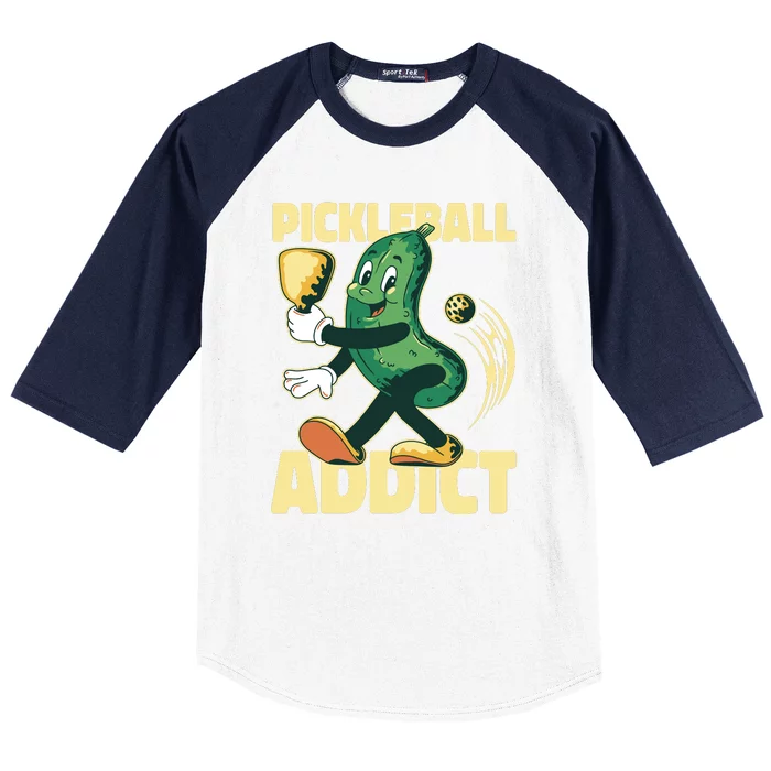 Funny Pickleball Addict Baseball Sleeve Shirt