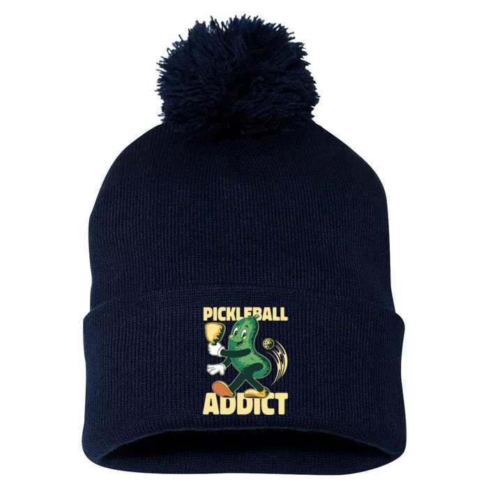 Funny Pickleball Addict Pom Pom 12in Knit Beanie