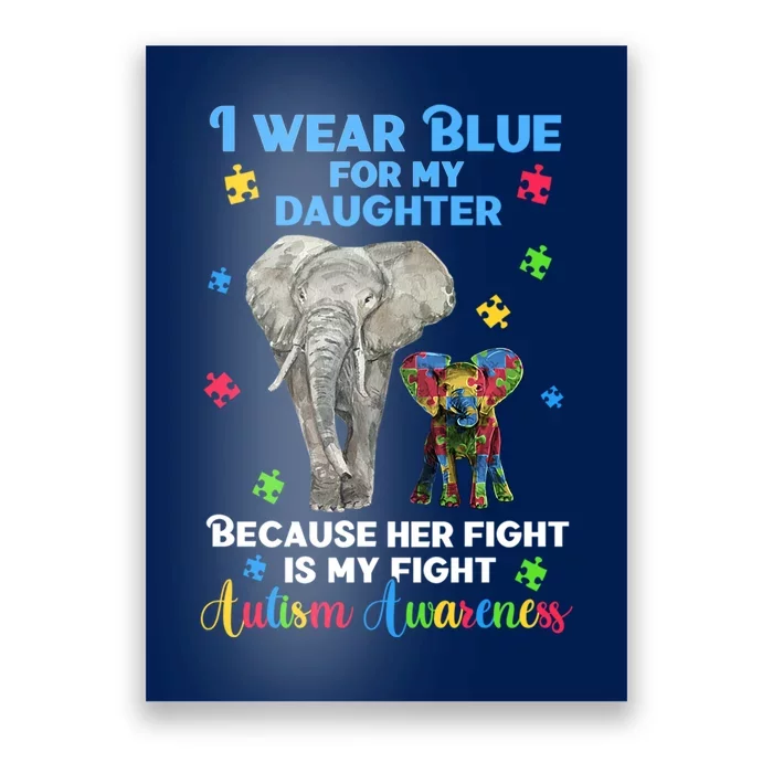 Funny Puzzle Autistic Elephant Autism Awareness Poster