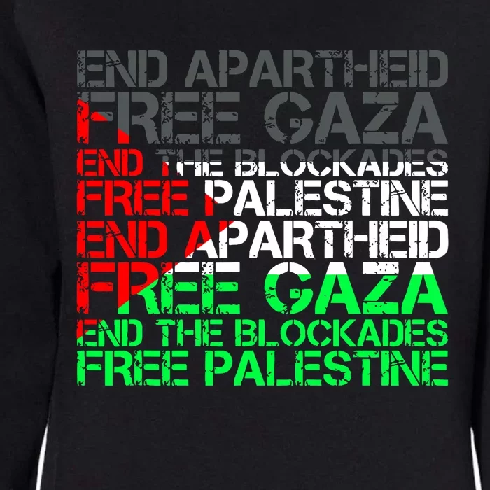 Free Palestine Arabic Palestine Gaza Jerusalem Support Flag Womens California Wash Sweatshirt