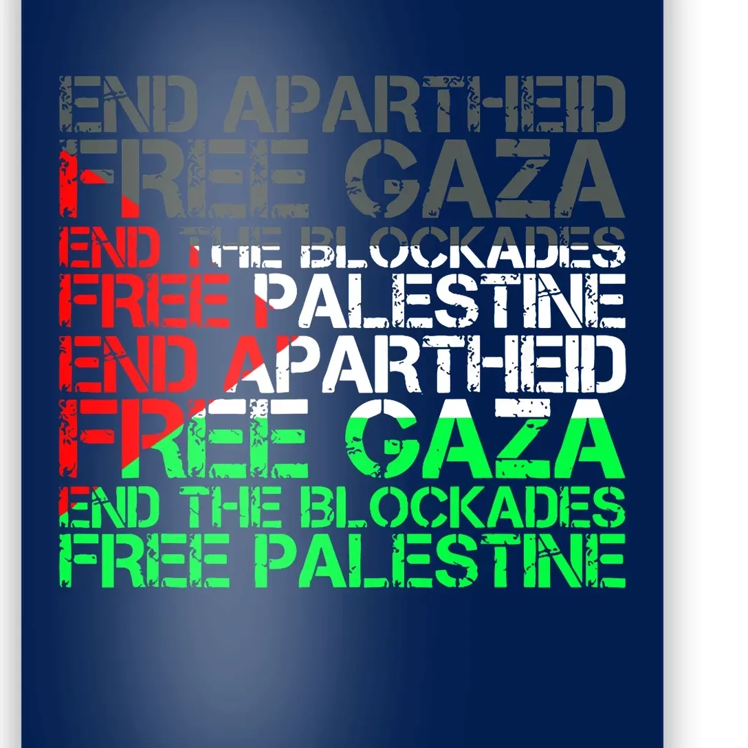 Free Palestine Arabic Palestine Gaza Jerusalem Support Flag Poster