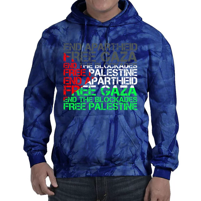 Free Palestine Arabic Palestine Gaza Jerusalem Support Flag Tie Dye Hoodie