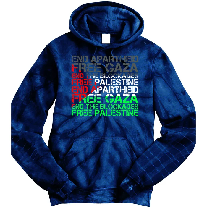 Free Palestine Arabic Palestine Gaza Jerusalem Support Flag Tie Dye Hoodie