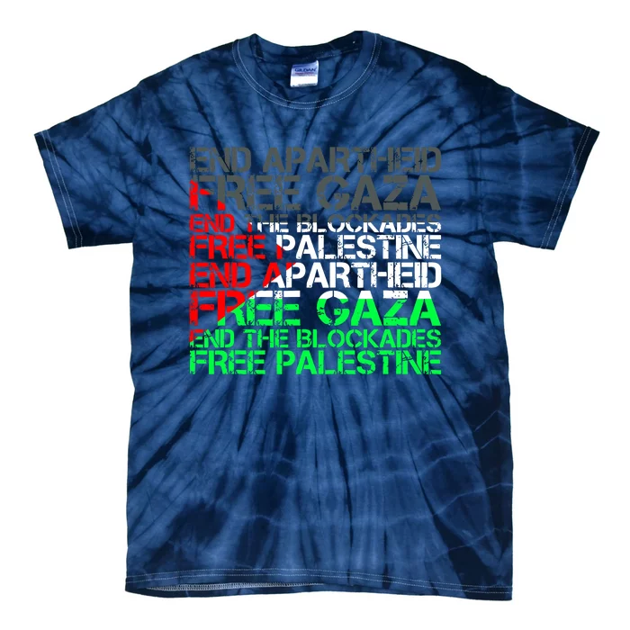 Free Palestine Arabic Palestine Gaza Jerusalem Support Flag Tie-Dye T-Shirt