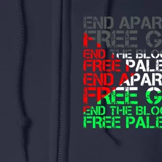 Free Palestine Arabic Palestine Gaza Jerusalem Support Flag Full Zip Hoodie