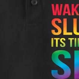 Funny Pride Adult Wake Up Sluts ItS Time To Sin Lgbtq Dry Zone Grid Performance Polo