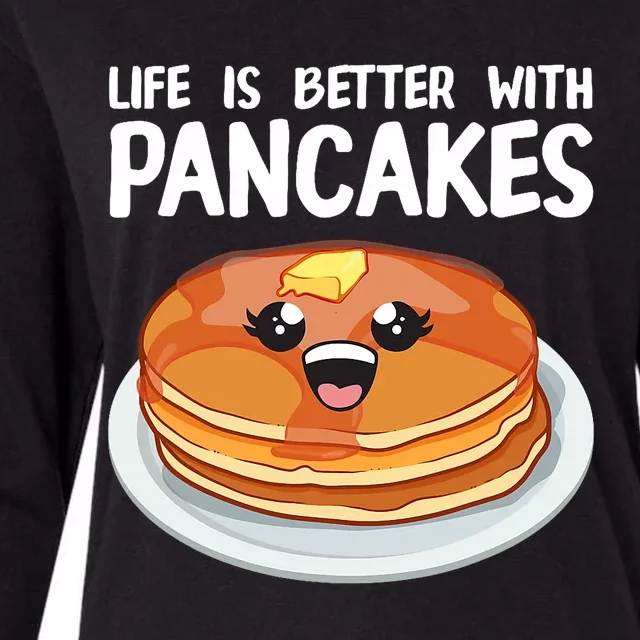 Funny Pancakes Art Brunch Breakfast Pancake Maker Womens Cotton Relaxed Long Sleeve T-Shirt