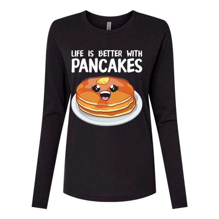 Funny Pancakes Art Brunch Breakfast Pancake Maker Womens Cotton Relaxed Long Sleeve T-Shirt