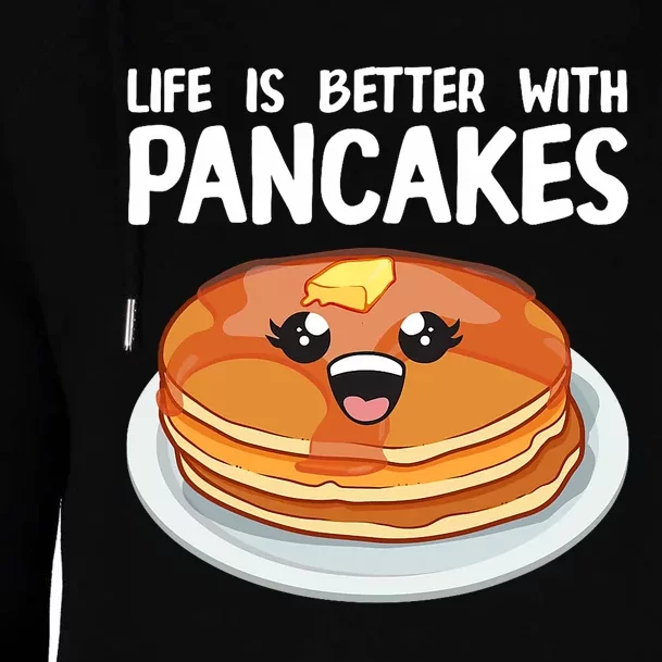 Funny Pancakes Art Brunch Breakfast Pancake Maker Womens Funnel Neck Pullover Hood