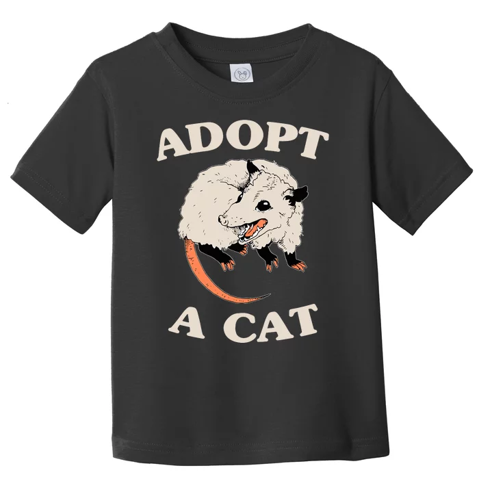 Funny Possum Adopt A Cat Cute Opossums Team Trash Vibes Toddler T-Shirt