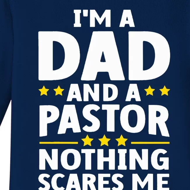 Funny Pastor Appreciation Art For Dad Preacher Christian Baby Long Sleeve Bodysuit