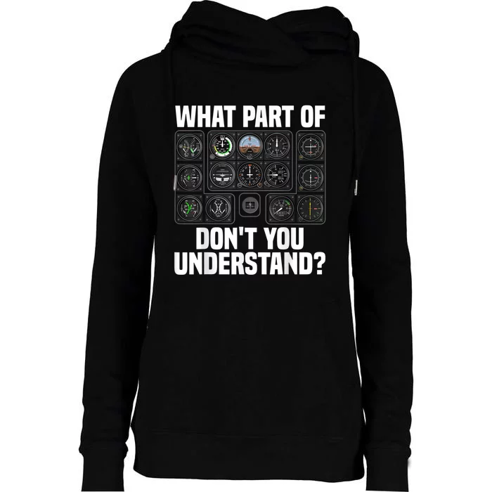 Funny Pilot Art Men Women Aviation Airline Pilot Instruments Womens Funnel Neck Pullover Hood