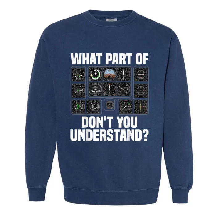 Funny Pilot Art Men Women Aviation Airline Pilot Instruments Garment-Dyed Sweatshirt