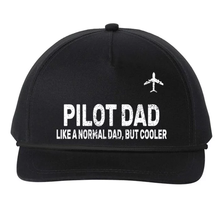 Funny Pilot Art For Dad Cute Aviation Airplane Humor Pilot Gift Snapback Five-Panel Rope Hat