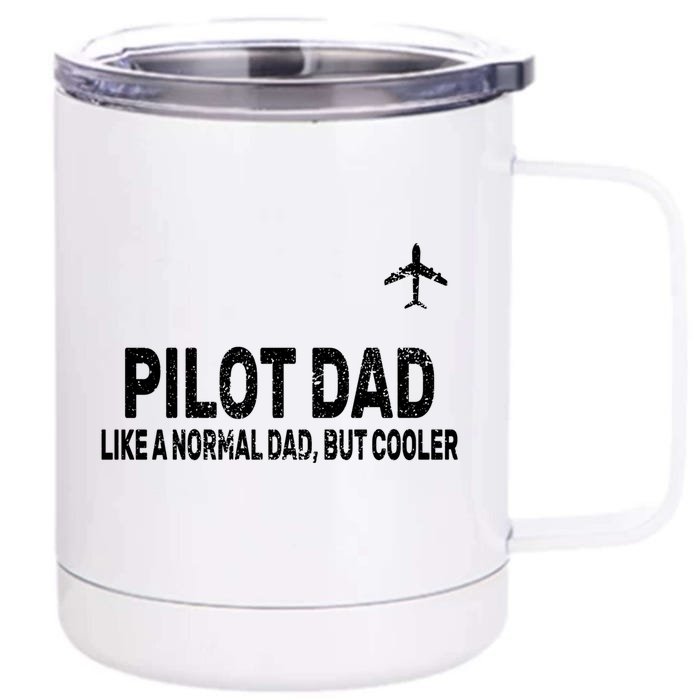 Funny Pilot Art For Dad Cute Aviation Airplane Humor Pilot Gift Front & Back 12oz Stainless Steel Tumbler Cup