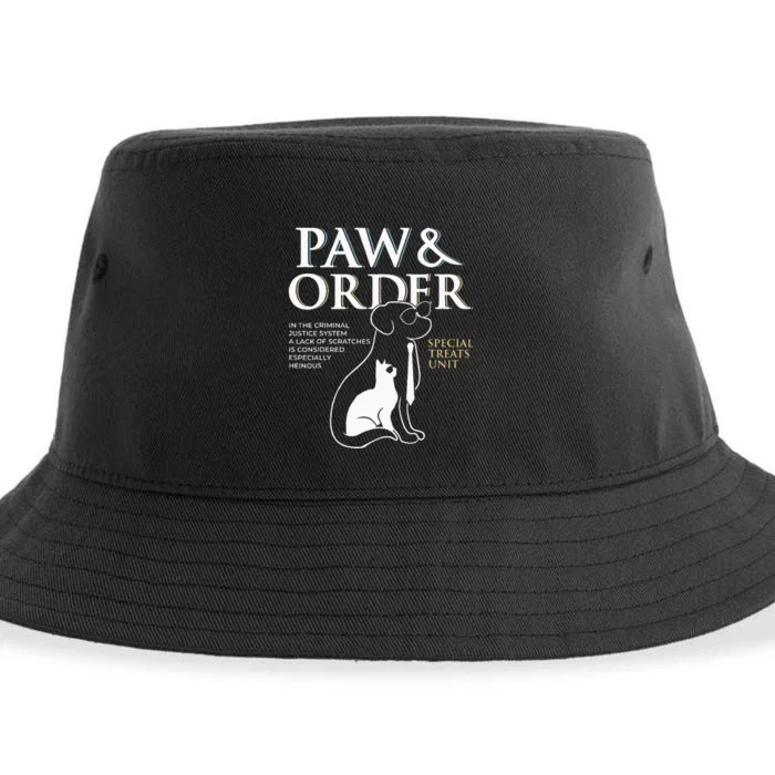 Funny Paw And Order Special Treats Unit Training Sustainable Bucket Hat