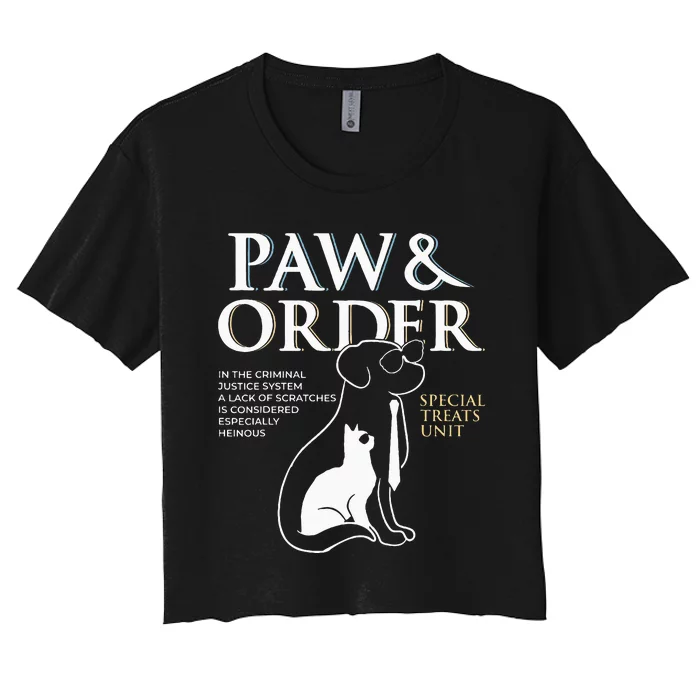 Funny Paw And Order Special Treats Unit Training Women's Crop Top Tee