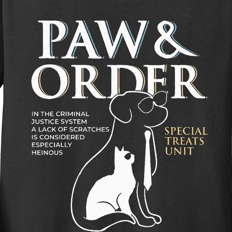 Funny Paw And Order Special Treats Unit Training Kids Long Sleeve Shirt