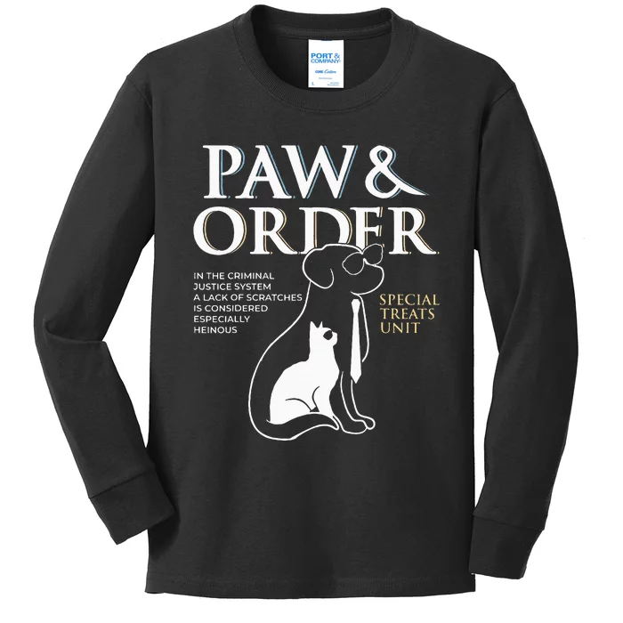 Funny Paw And Order Special Treats Unit Training Kids Long Sleeve Shirt