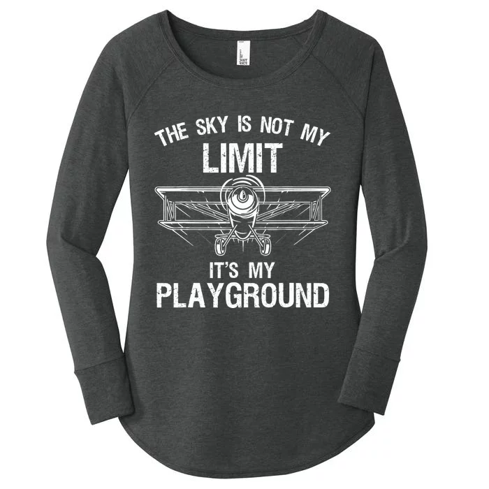 Funny Pilot Art For Airplane Pilot Aviation Women's Perfect Tri Tunic Long Sleeve Shirt