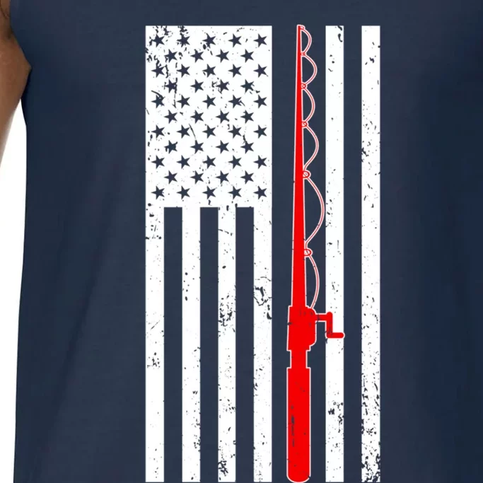 Fishing Pole American Flag Fisher Patriotic Outdoors Gift Comfort Colors® Tank Top