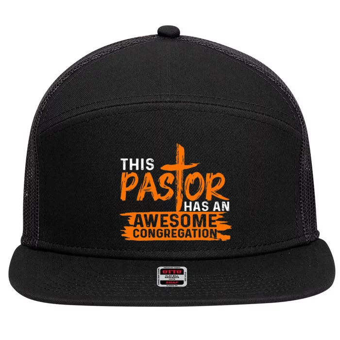 Funny Pastor Appreciation Gift Christian Church Priest 7 Panel Mesh Trucker Snapback Hat