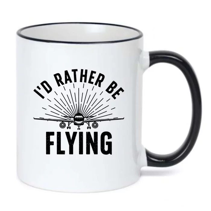 Funny Pilot Art Aviation Pilot Flying Lover Gift Black Color Changing Mug