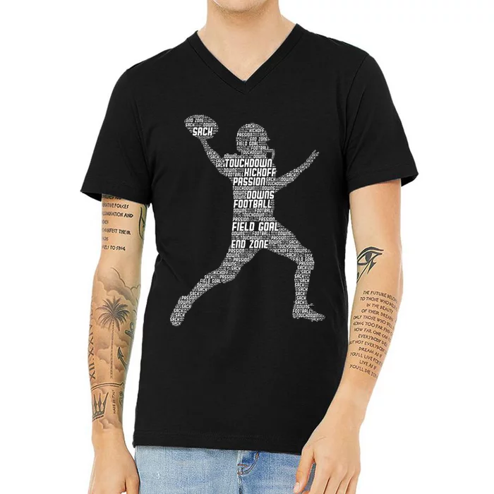 Football Player American Football V-Neck T-Shirt