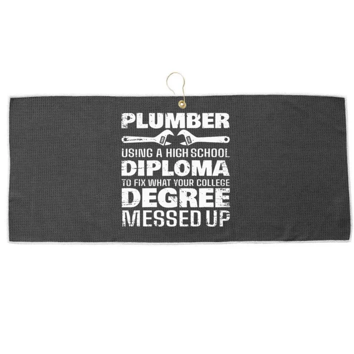 Funny Plumber Art For  Pipefitter Pipe Plumber Large Microfiber Waffle Golf Towel