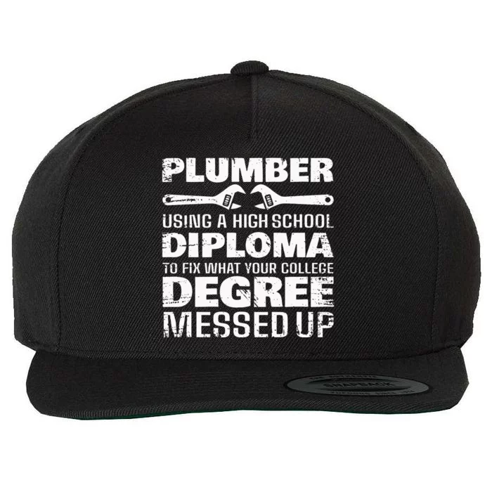 Funny Plumber Art For  Pipefitter Pipe Plumber Wool Snapback Cap