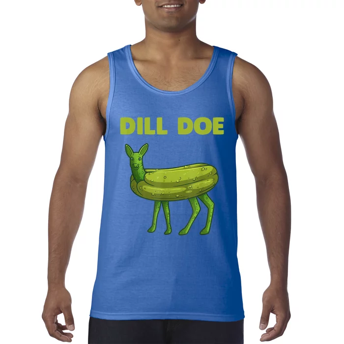 Funny Pickle Art Gift Dill Doe Deer Green Dill Tank Top