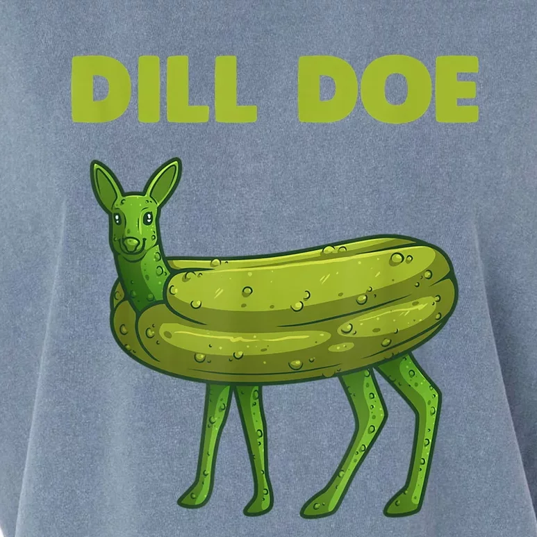 Funny Pickle Art Gift Dill Doe Deer Green Dill Garment-Dyed Women's Muscle Tee