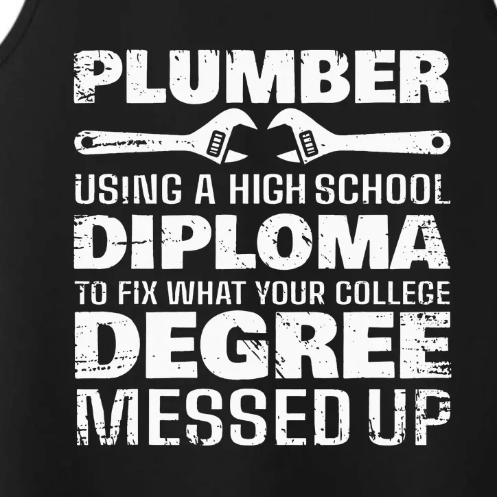 Funny Plumber Art For  Pipefitter Pipe Plumber Performance Tank