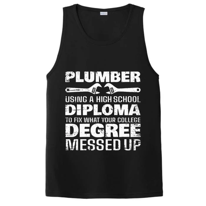 Funny Plumber Art For  Pipefitter Pipe Plumber Performance Tank