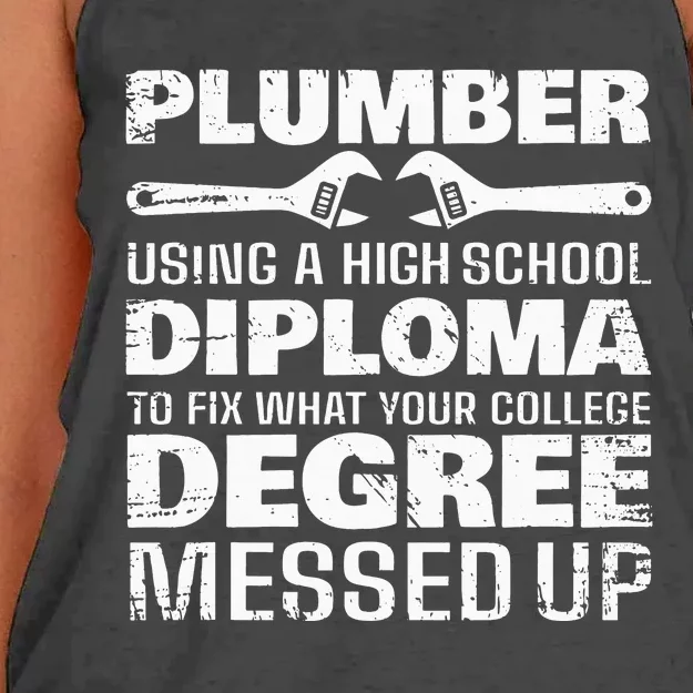 Funny Plumber Art For  Pipefitter Pipe Plumber Women's Knotted Racerback Tank